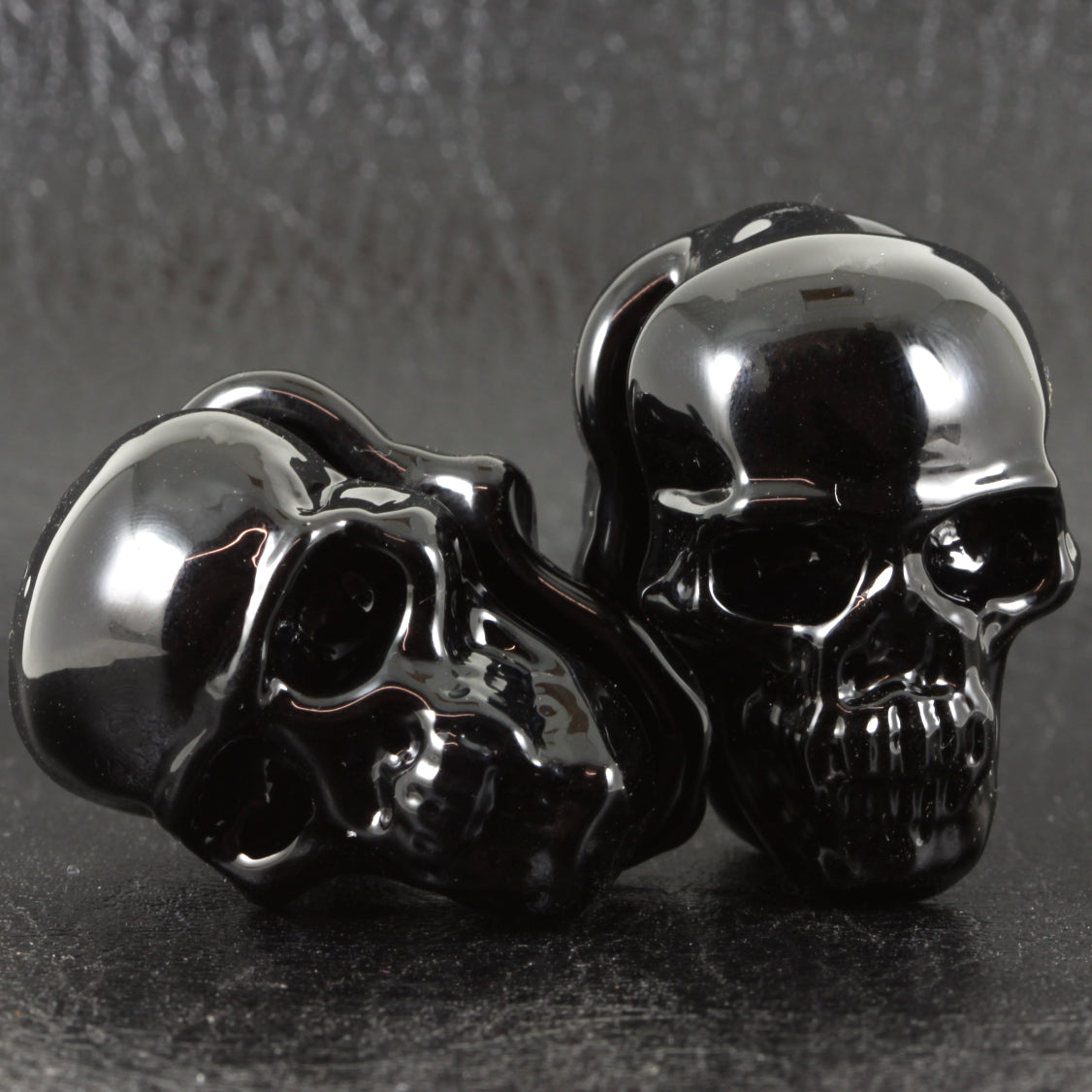 Black Glass Skull Weights