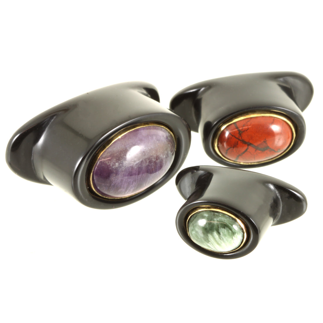 Maker's Choice Stone Inlay Delrin Oval Labret Plug