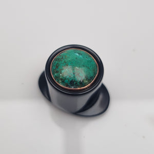 Delrin Labret Plug | Chrysocolla & Copper - 16mm (5/8")