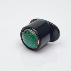 Delrin Labret Plug | Chrysocolla & Copper - 16mm (5/8")