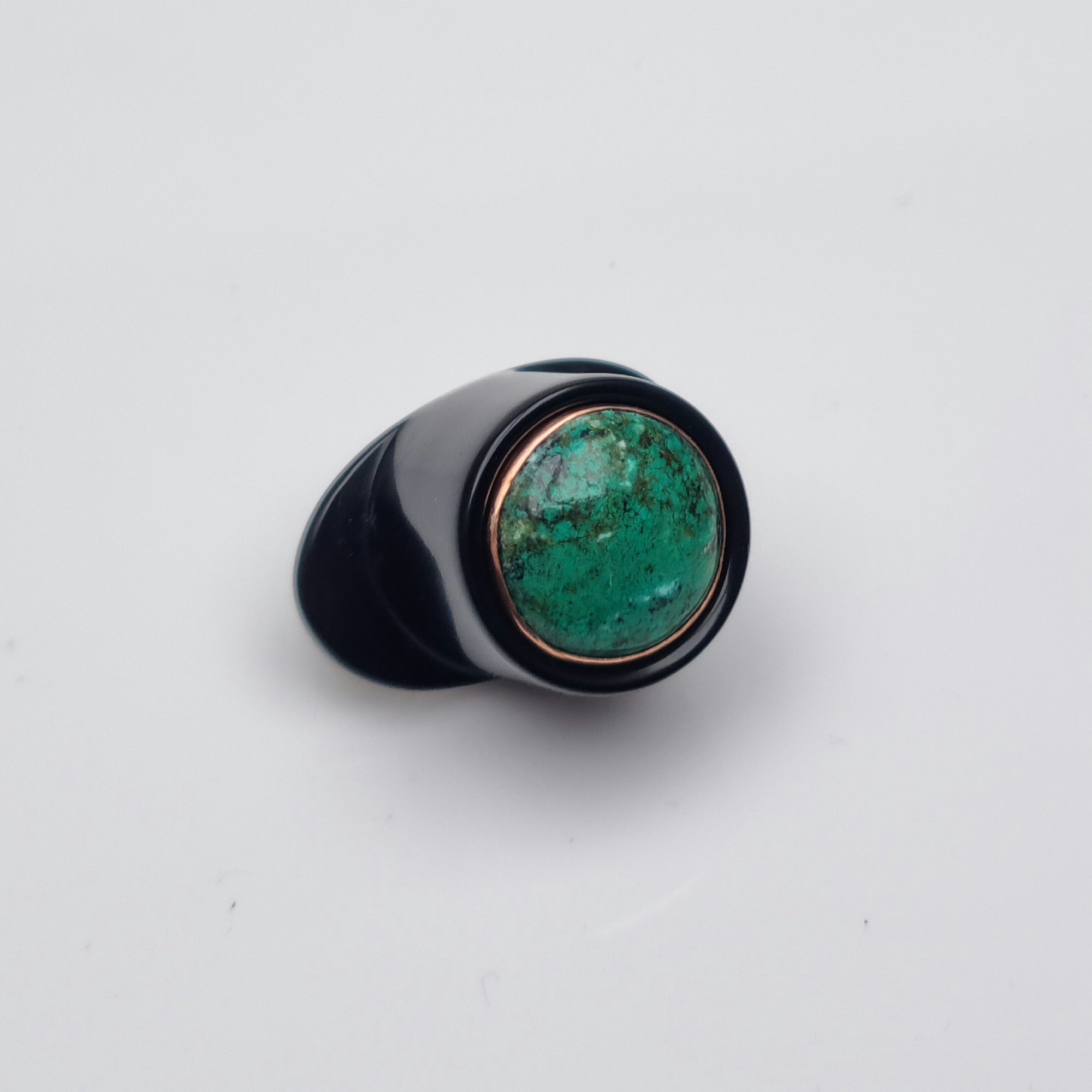 Delrin Labret Plug | Chrysocolla & Copper - 16mm (5/8")